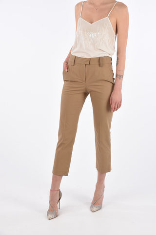 High Waist Cropped Pants with Jewel Detail