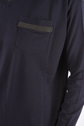 maglia scollo a V con taschino