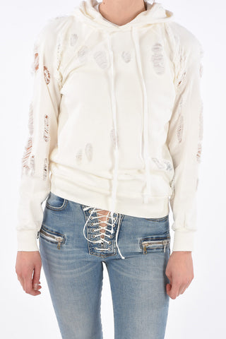 Hooded Distressed TERRY Sweatshirt