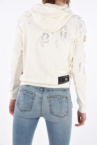Hooded Distressed TERRY Sweatshirt