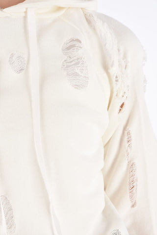 Hooded Distressed TERRY Sweatshirt