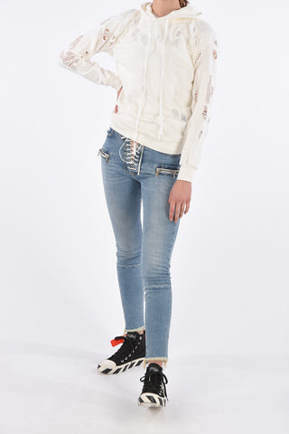 Hooded Distressed TERRY Sweatshirt