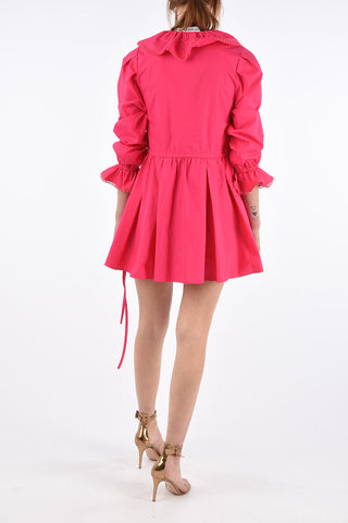 Draped Mini Dress with Lace Trimmings