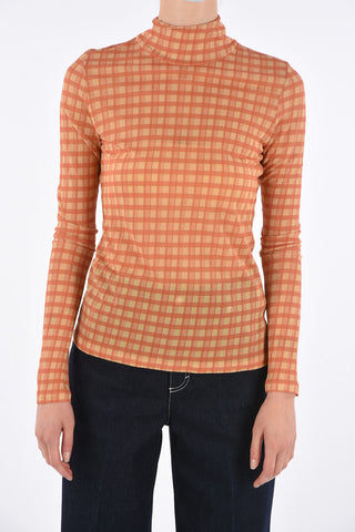 maglia a collo alto tartan