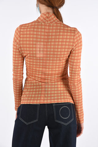 maglia a collo alto tartan