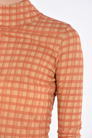 maglia a collo alto tartan