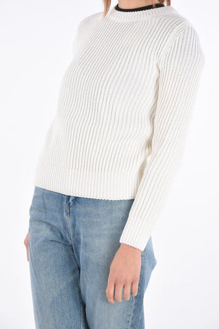 maglia a trecce girocollo