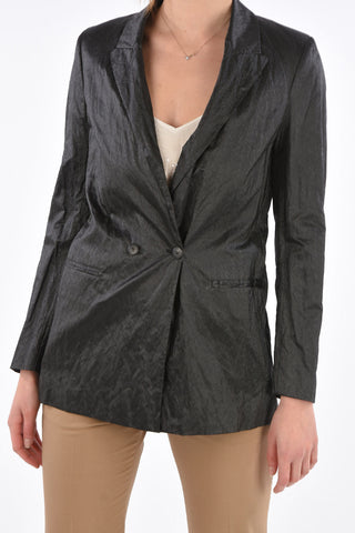 Coated Double Breasted Blazer