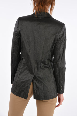 Coated Double Breasted Blazer