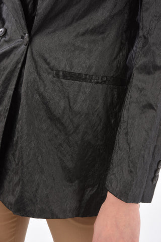 Coated Double Breasted Blazer
