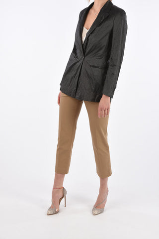 Coated Double Breasted Blazer