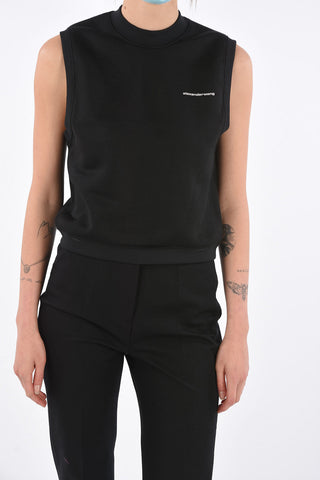 Sleeveless crew-neck sweatshirt