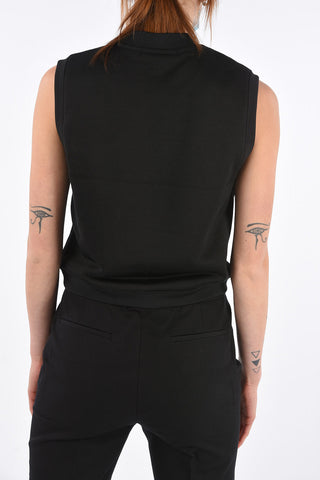 Sleeveless crew-neck sweatshirt
