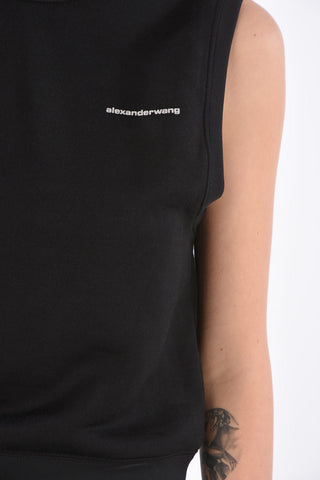Sleeveless crew-neck sweatshirt