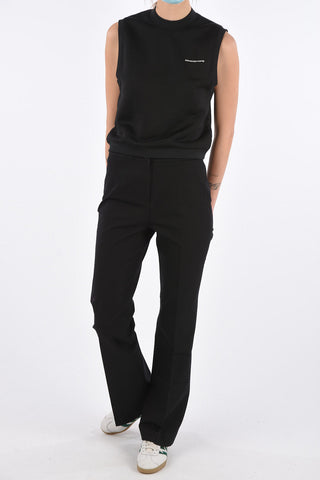 Sleeveless crew-neck sweatshirt