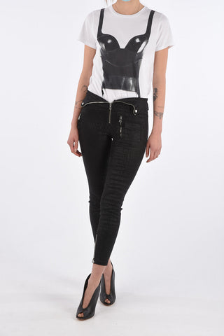 slim fit pants with ankle zip