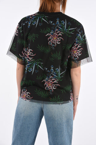 Floral-Printed Double Layer T-shirt
