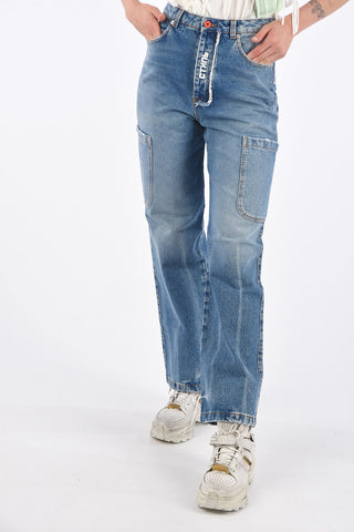 Vintage effect high-rise waist baggy jeans