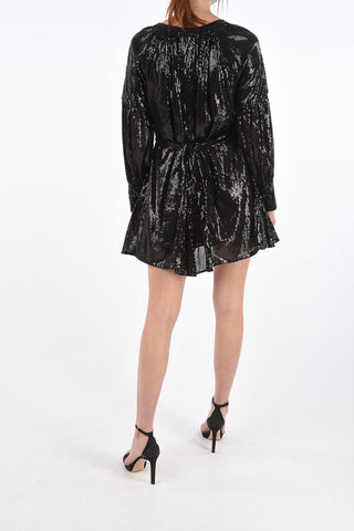Sequined Long Sleeve Mini Dress