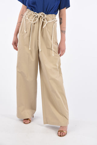 Cotton Palazzo Pants with Drawstring