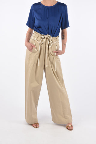 Cotton Palazzo Pants with Drawstring