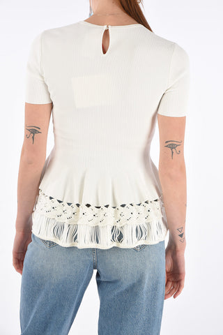 top a Costine con Dettagli crochet