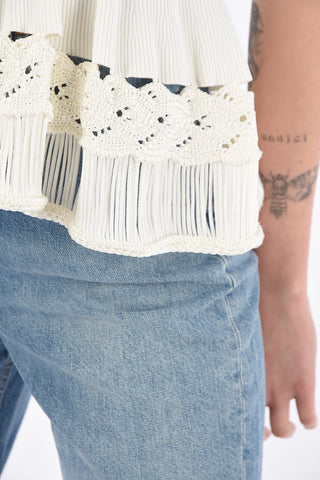 top a Costine con Dettagli crochet