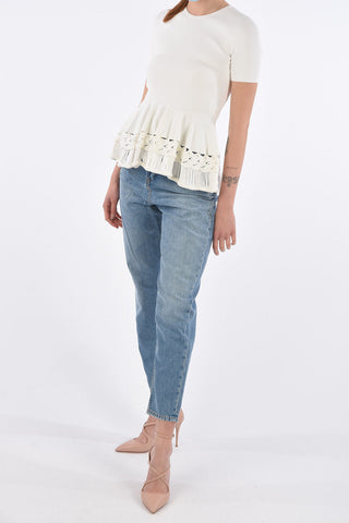 top a Costine con Dettagli crochet