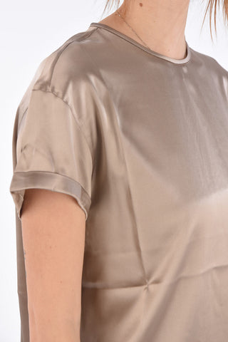 Silk rhinestone embellished top