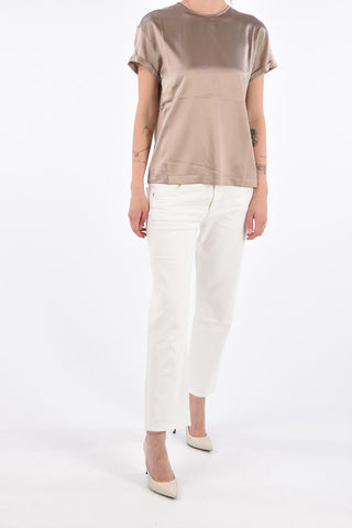 Silk rhinestone embellished top