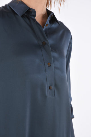 Silk Asymmetrical Oversized Blouse 