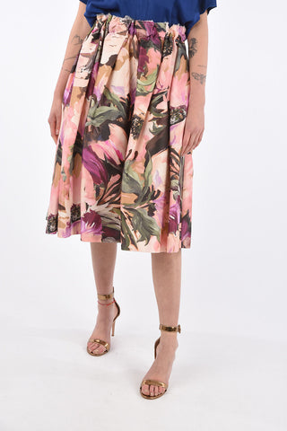Floral Printed Godet Skirt
