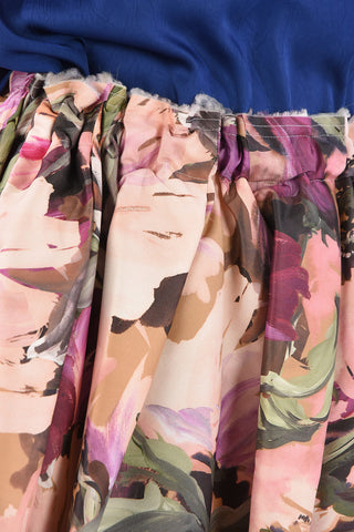 Floral Printed Godet Skirt