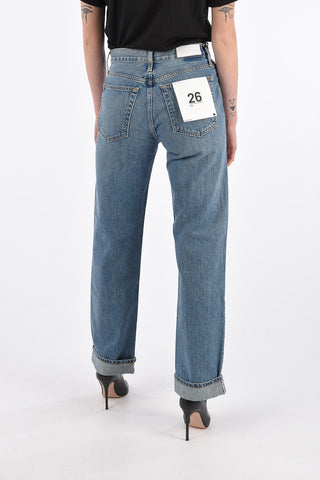cuffed hem high-rise waist jeans