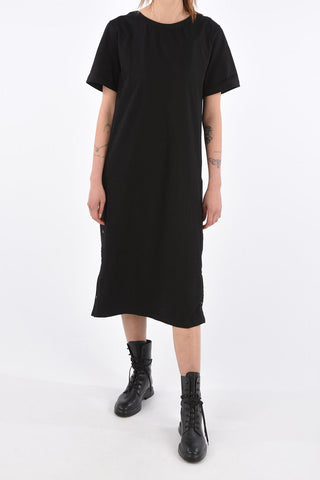 open back double split-side hem dress