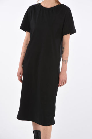 open back double split-side hem dress