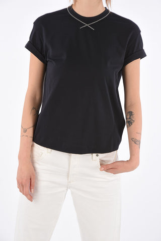 rhinestone embellished t-shirt