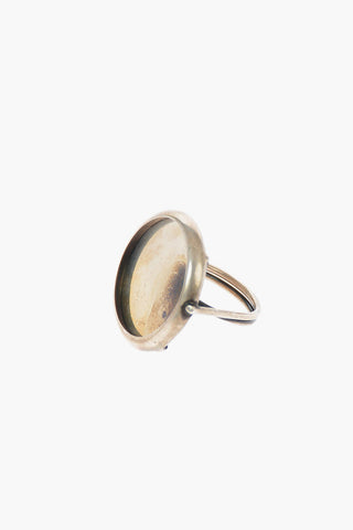 old silver mirrored ring