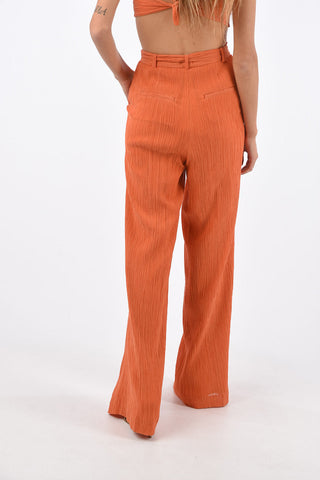 Crinkle THOMAZIA Palazzo Pants with Belt