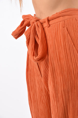 Crinkle THOMAZIA Palazzo Pants with Belt