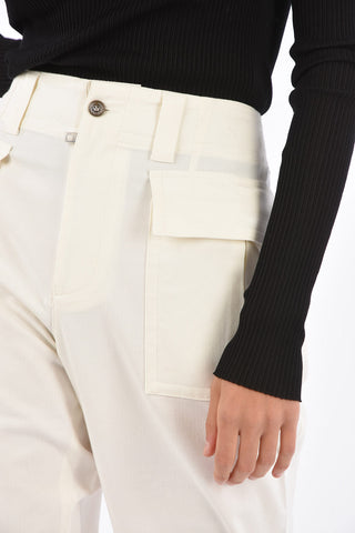 Wide leg pants with ankle button