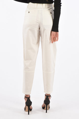 Wide leg pants with ankle button