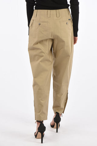 Wide leg pants with ankle button