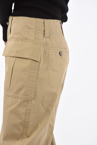 Wide leg pants with ankle button