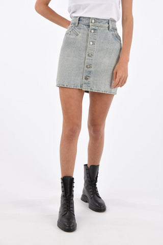 denim mini wrap skirt