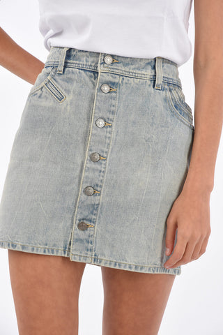 denim mini wrap skirt