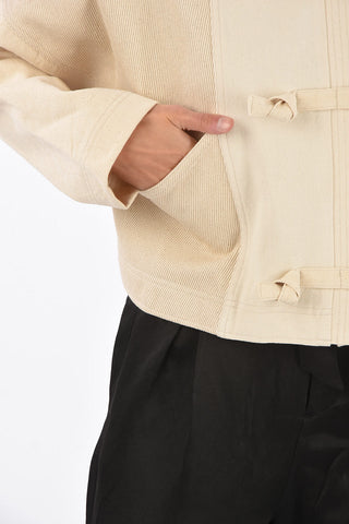 Canvas Jacket with Tie Knot Closure