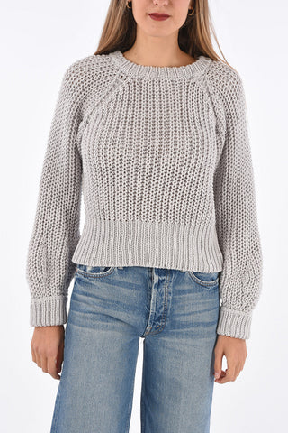 crewneck cable knit sweater