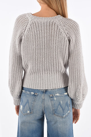 crewneck cable knit sweater