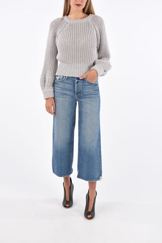 crewneck cable knit sweater